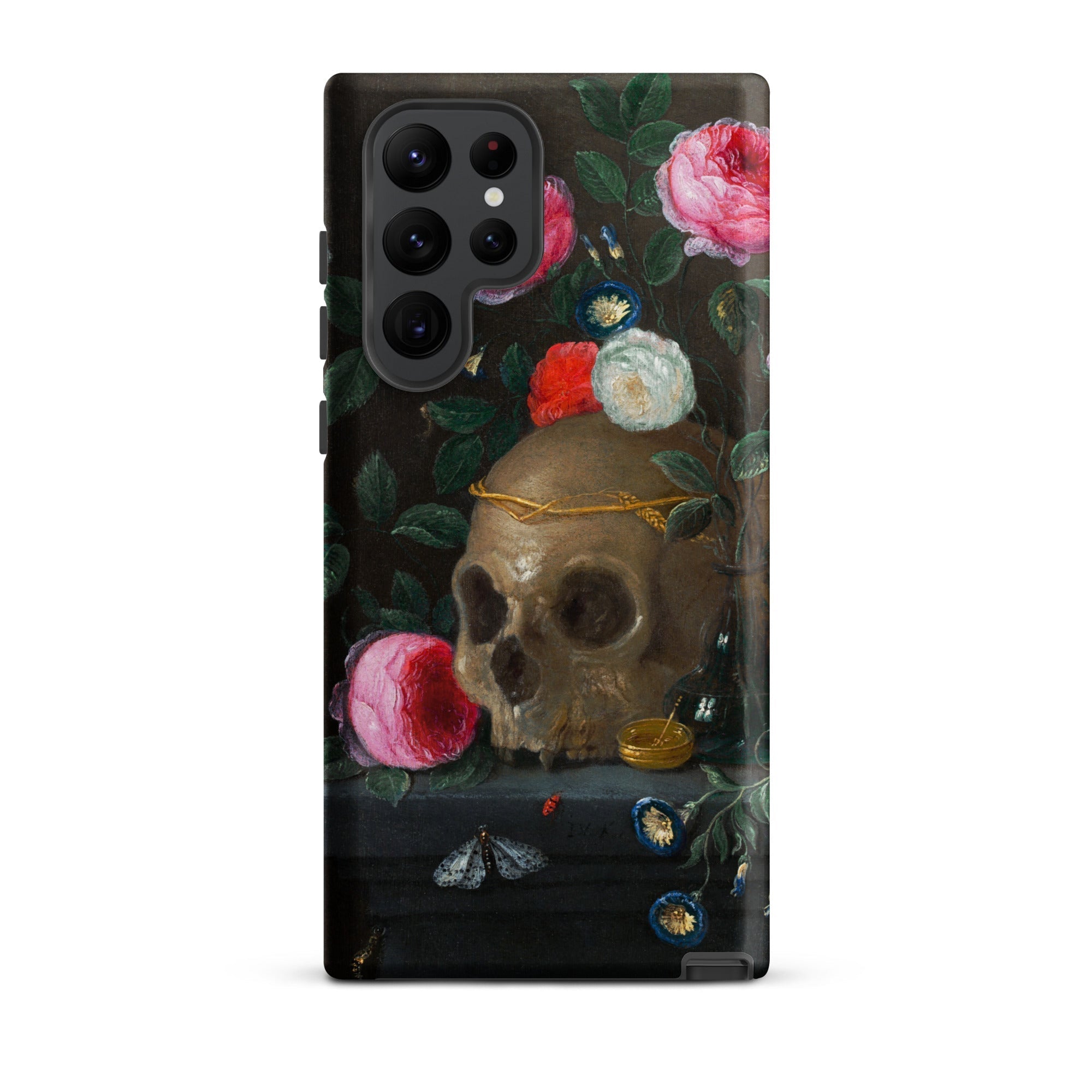 Vanitas Still Life Jan Van Kessel Samsung Case, Galaxy S22 Ultra / Matte, Smartphone Case Life Painting Skull Adorned Flowers Insects