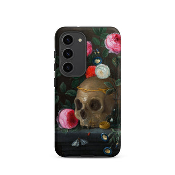 Vanitas Still Life - Jan Van Kessel Samsung Case, Galaxy S23 / Matte, Black Phone Case Painted Skull Flowers Design