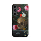 Vanitas Still Life Jan Van Kessel Samsung Case, Galaxy S24 Plus / Matte, Black Smartphone Case Dark Floral Skull Design