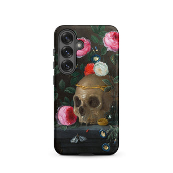 Vanitas Still Life - Jan Van Kessel Samsung Case, Galaxy S25 / Matte, Smartphone Case Life Painting Skull Adorned Flowers