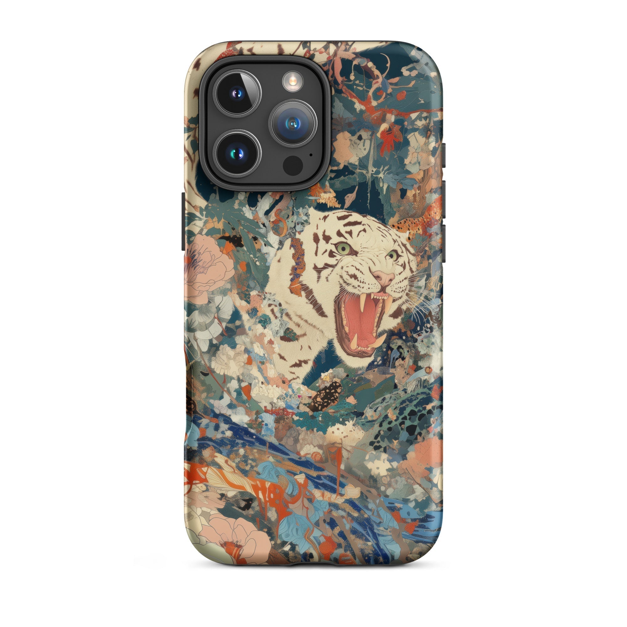 Velvet Rogue Surreal White Tiger Art Iphone Case, 16 Pro Max / Matte, Tiger Themed Smartphone Case