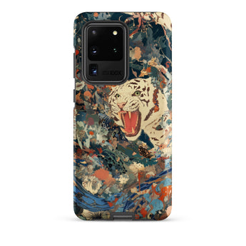Velvet Rogue - Surreal White Tiger Art Phone Case Samsung Galaxy S20 Ultra / Matte Vibrant Artistic Phone Case Detailed White Tiger Open