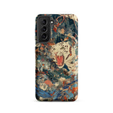 Velvet Rogue - Surreal White Tiger Art Phone Case Samsung Galaxy S21 / Matte Vibrant Artistic Phone Case White Tiger Amidst Abstract