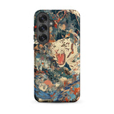 Velvet Rogue - Surreal White Tiger Art Phone Case Samsung Galaxy S25 Plus / Matte Vibrant Abstract Phone Case White Tiger Black Markings