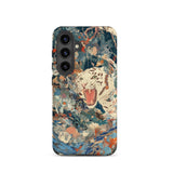 Velvet Rogue - Surreal White Tiger Art Phone Case Samsung Galaxy S24 / Matte Vibrant Abstract Phone Case White Tiger Black Stripes Surreal