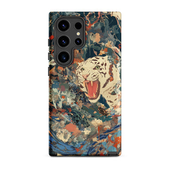 Velvet Rogue - Surreal White Tiger Art Phone Case Samsung Galaxy S24 Ultra / Matte Vibrant Abstractly Painted Phone Case White Tiger Black