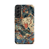 Velvet Rogue - Surreal White Tiger Art Phone Case Samsung Galaxy S22 Plus / Matte Vibrant Abstractly Painted Phone Case White Tiger Black