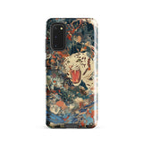 Velvet Rogue - Surreal White Tiger Art Phone Case Samsung Galaxy S20 / Gloss Vibrant Artistic Phone Case White Tiger Amidst Abstract