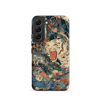 Velvet Rogue - Surreal White Tiger Art Phone Case Samsung Galaxy S22 / Matte Vibrant Artistic Phone Case White Tiger Amidst Abstract