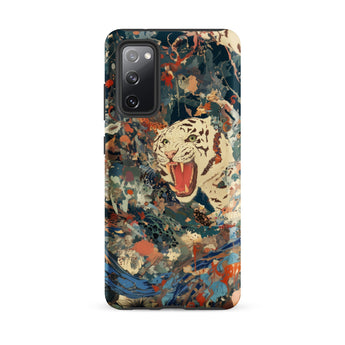 Velvet Rogue - Surreal White Tiger Art Phone Case Samsung Galaxy S20 Fe / Matte Vibrant Artistic Phone Case White Tiger Black Stripes