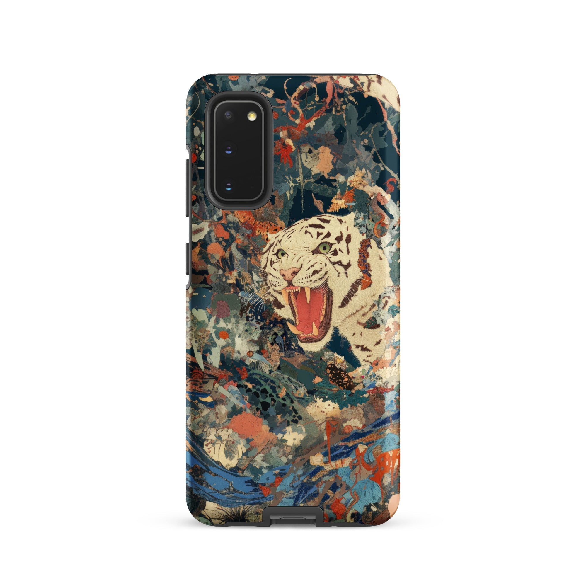 Velvet Rogue Surreal White Tiger Art Samsung Case, Galaxy S20 / Matte, Smartphone Case Artistic Depiction White Tiger Amidst Splash