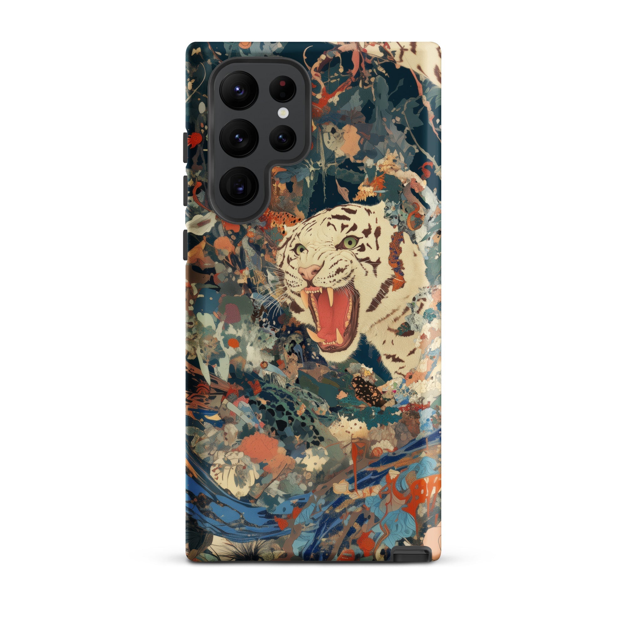 Velvet Rogue Surreal White Tiger Art Samsung Case, Galaxy S22 Ultra / Matte, Phone Case Abstract Colorful Design White Tiger