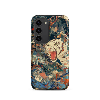 Velvet Rogue - Surreal White Tiger Art Samsung Case, Galaxy S23 / Matte, Smartphone Case Abstract Painterly Design White Tiger