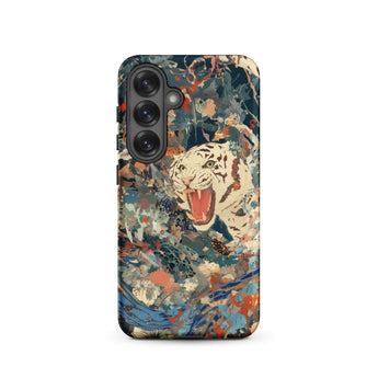 Velvet Rogue - Surreal White Tiger Art Samsung Case, Galaxy S25 / Matte, Phone Case Abstract Design White Tiger