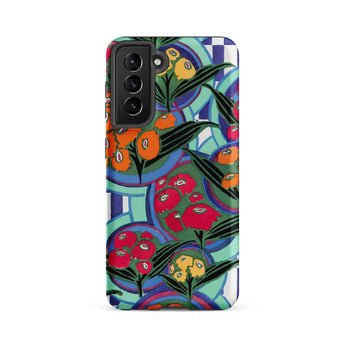 Vibrant Floral Aesthetic - E.a. Séguy Samsung Case, Galaxy S21 Fe / Matte, Smartphone Case Vibrant Floral Geometric Pattern