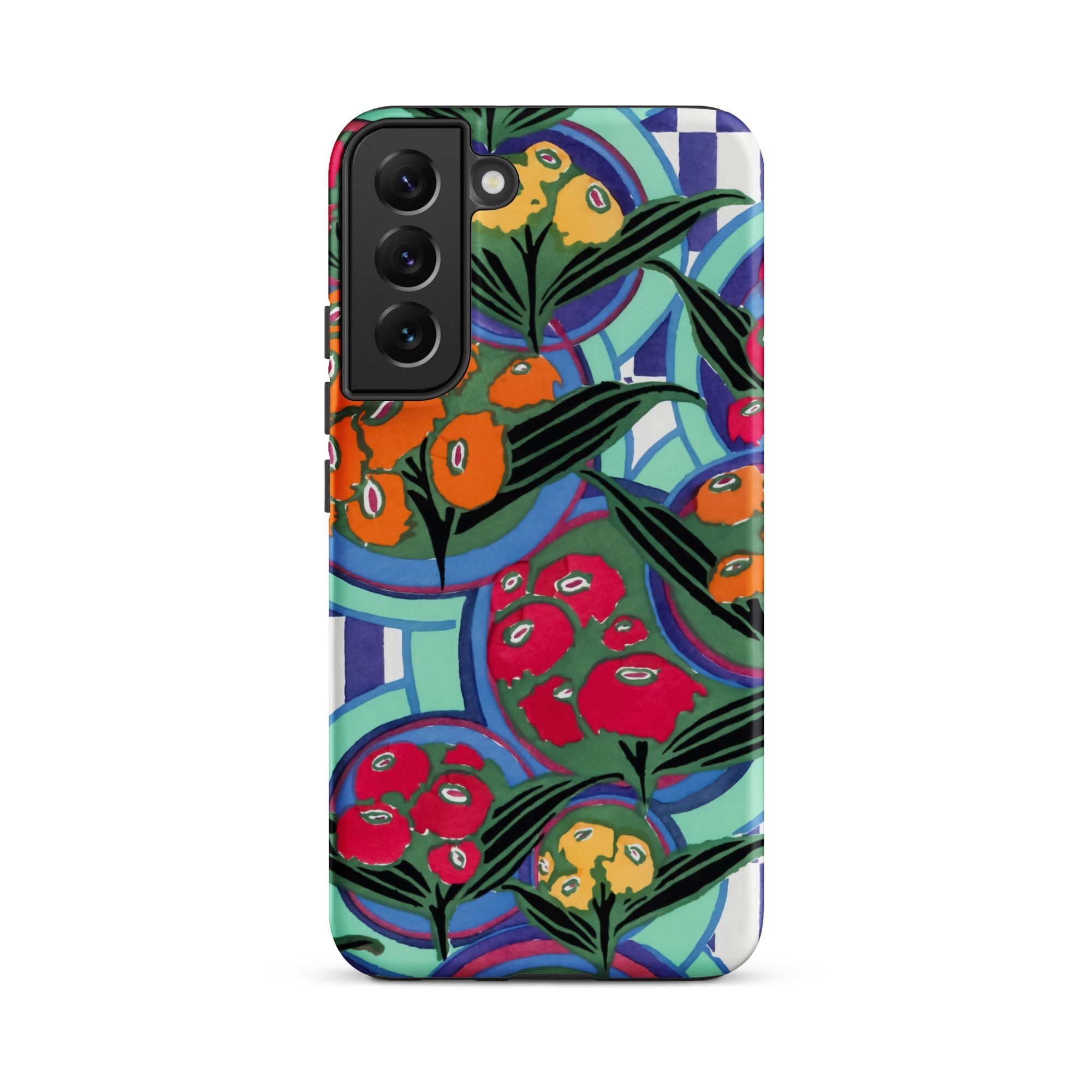 Vibrant Floral Aesthetic E.a. Séguy Samsung Case, Galaxy S22 Plus / Matte, Smartphone Case Vibrant Floral Geometric Pattern