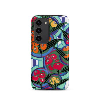 Vibrant Floral Aesthetic - E.a. Séguy Samsung Case, Galaxy S23 / Matte, Smartphone Colorful Abstract Floral Geometric Patterned Case