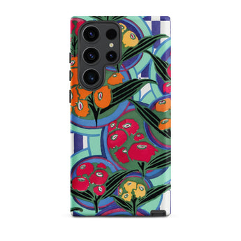 Vibrant Floral Aesthetic - E.a. Séguy Samsung Case, Galaxy S23 Ultra / Matte, Smartphone Case Vibrant Floral Geometric Pattern