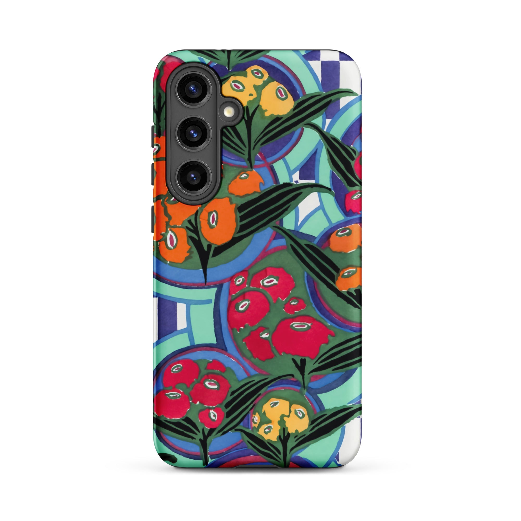 Vibrant Floral Aesthetic E.a. Séguy Samsung Case, Galaxy S24 Plus / Matte, Smartphone Case Vibrant Floral Geometric Pattern