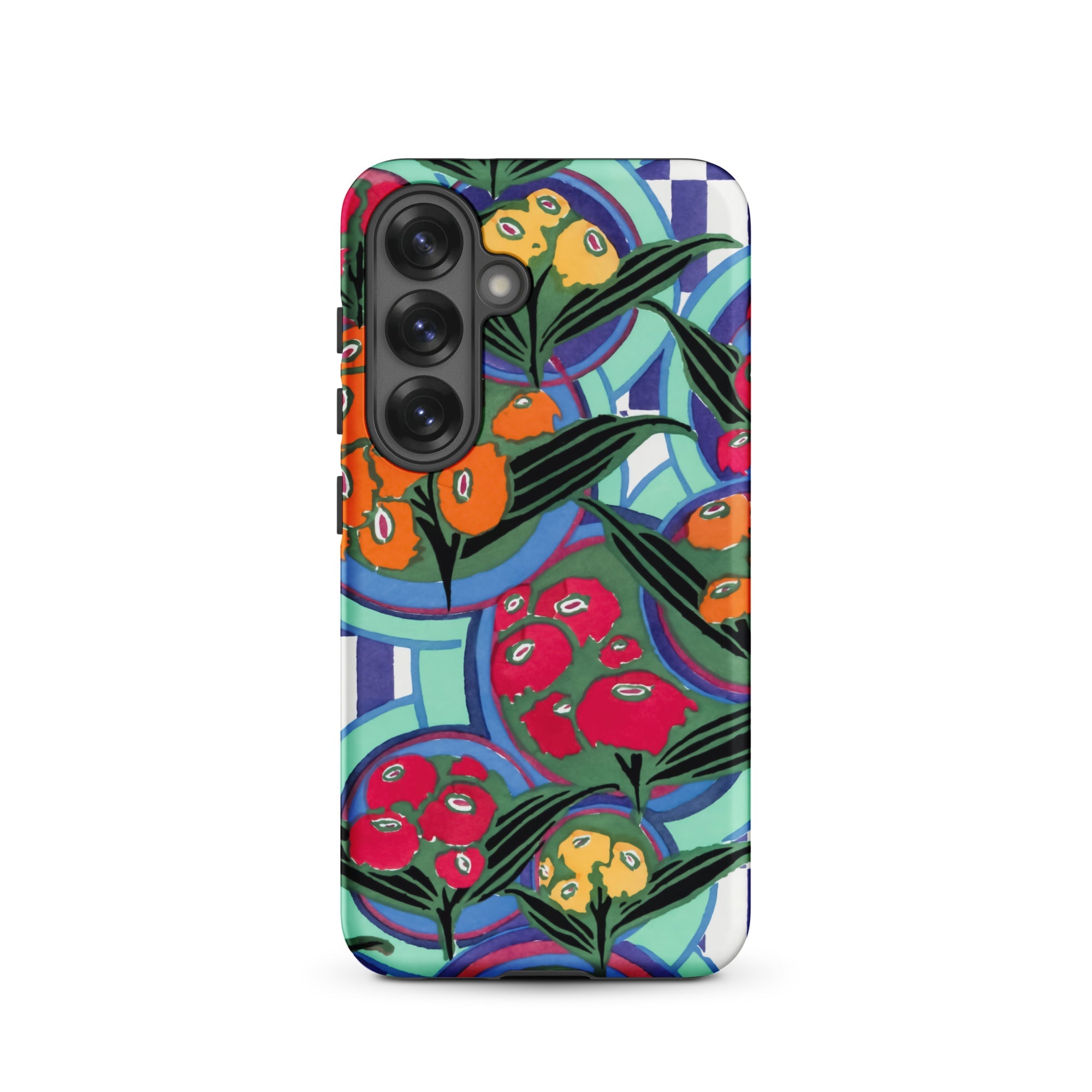 Vibrant Floral Aesthetic E.a. Séguy Samsung Case, Galaxy S25 / Matte, Smartphone Case Vibrant Floral Geometric Pattern