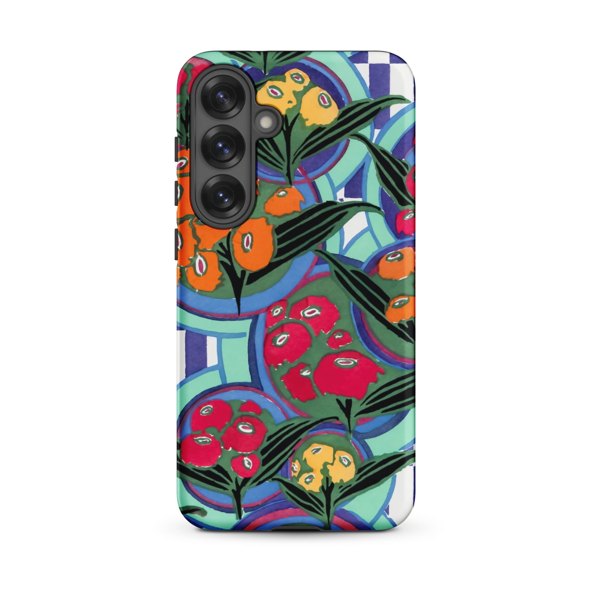 Vibrant Floral Aesthetic E.a. Séguy Samsung Case, Galaxy S25 Plus / Matte, Smartphone Case Vibrant Floral Geometric Pattern
