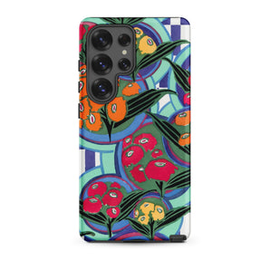 Vibrant Floral Aesthetic - E.a. Séguy Samsung Case, Galaxy S25 Ultra / Matte, Phone Case Vibrant Floral Geometric Pattern