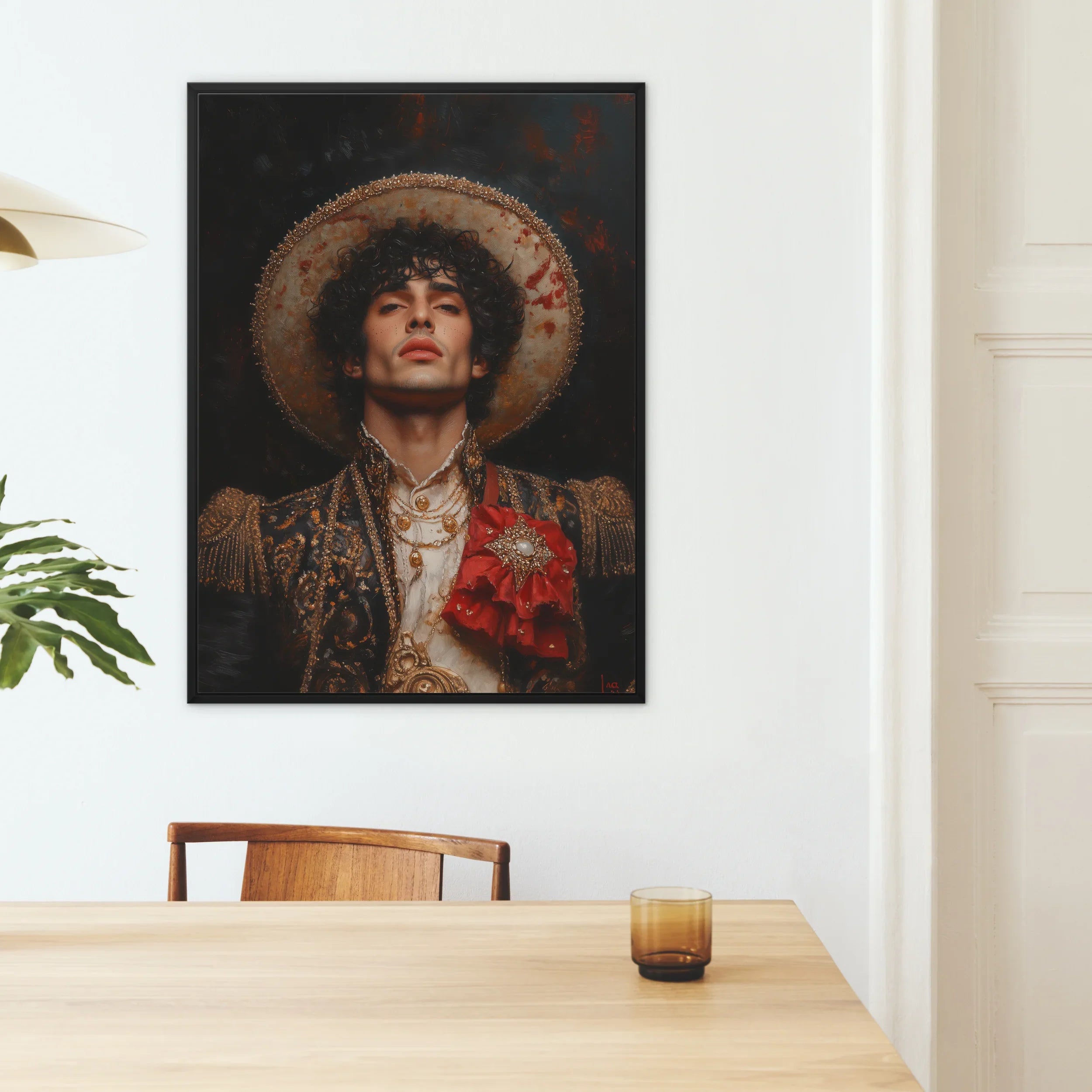Victor - Gay Matador Art Framed Canvas, Framed Portrait Man Ornate Attire