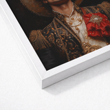 Framed Portrait Man Ornate Dark Velvet Gold-embroidered Attire Gay Matador Art, Victor’s Electric Presence, Obliterates Hetero Bullfighting