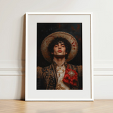 Victor - Gay Matador Art Print / Canvas Framed Portrait Man Ornate Gold-embellished Attire Wide-brimmed Sombrero Gay Matador Art, Victor’s