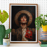 Victor - Gay Matador Art Print, Framed Portrait Person Ornate Hat Embellished Clothing