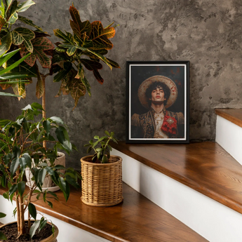 Victor - Gay Matador Art Print, Framed Portrait Person Wide-brimmed Hat