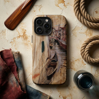 View Into a Venetian Canal - Giovanni Boldini Phone Case Wooden Phone Case Painted Scene Venetian Canal Gondola Giovanni Boldini Iphone,