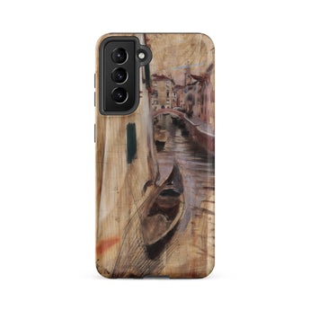 View Into a Venetian Canal - Giovanni Boldini Samsung Case, Galaxy S21 Fe / Matte, Phone Case Artistic Painting Venetian Canal Scene Gondola