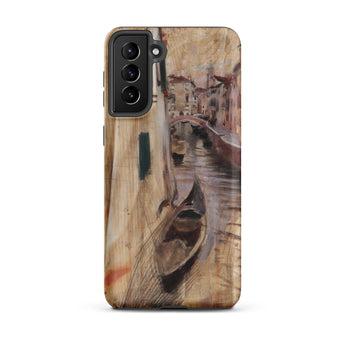 View Into a Venetian Canal - Giovanni Boldini Samsung Case, Galaxy S21 Plus / Matte, Smartphone Case Painting Venetian Canal Gondola