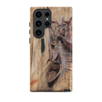 View Into a Venetian Canal - Giovanni Boldini Samsung Case, Galaxy S23 Ultra / Matte, Phone Case Stylized Painting Venetian Canal Gondolas