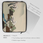 Village Cherry Blossoms - Kamisaka Sekka Laptop Sleeve, Laptop Sleeve Artistic Design Stylized Horses Deer Earthy