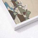 Village Cherry Blossoms - Kamisaka Sekka Meiji Art Print / Canvas White Framed Abstract Stylized Trees Rocks Muted, Mesmerizing Meiji-era,