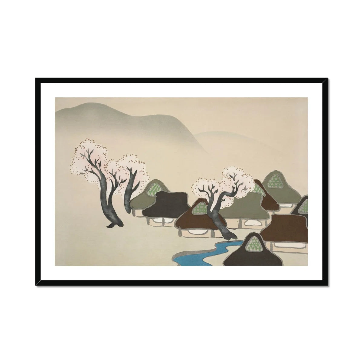 Village Cherry Blossoms - Kamisaka Sekka Meiji Art Print