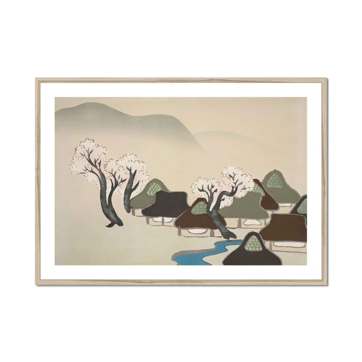 Village Cherry Blossoms - Kamisaka Sekka Meiji Art Print