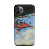 Vintage Air Travel - Harry Grant Dart Phone Case Iphone 11 Pro Max / Matte Red Vintage-style Airship Black Camera Cutout Dart’s Cerulean,