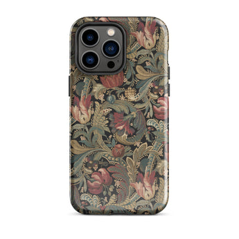 Vintage Floral Pattern Phone Case Iphone 14 Pro Max / Gloss Vintage-inspired Intricate Red Green Beige Flemish Tapestry Traditions,