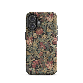 Vintage Floral Pattern Phone Case Iphone 16 / Matte Vintage-inspired Intricate Red Green Beige Flemish Tapestry Traditions,