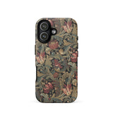 Vintage Floral Pattern Phone Case Iphone 17 / Matte Vintage-inspired Intricate Red Pink Green Flemish Tapestry Traditions, Burgundy-crimson