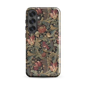 Vintage Floral Pattern Phone Case Samsung Galaxy S25 Plus / Gloss Intricate Vintage-style Deep Red Flemish Tapestry Traditions,
