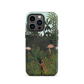 Virgin Forest - Henri Rousseau Phone Case Iphone 13 Pro / Matte Tropical Jungle-themed Phone Case Lush Green Foliage Pink Virgin Forest