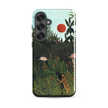 Virgin Forest - Henri Rousseau Phone Case Samsung Galaxy S25 Plus / Matte Phone Case Vibrant Jungle Scene Lush Green Foliage Virgin Forest