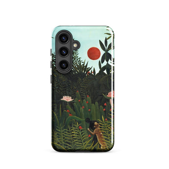 Virgin Forest - Henri Rousseau Phone Case Samsung Galaxy S24 / Matte Phone Case Vibrant Jungle-themed Illustration Lush Green Foliage