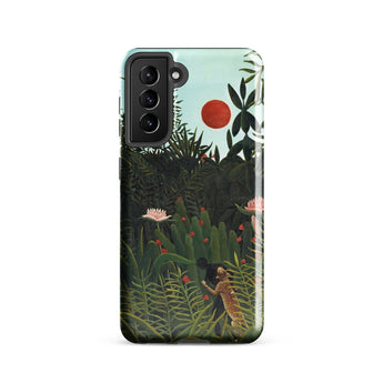 Virgin Forest - Henri Rousseau Phone Case Samsung Galaxy S21 / Matte Phone Case Vibrant Jungle-themed Illustration Lush Green Foliage