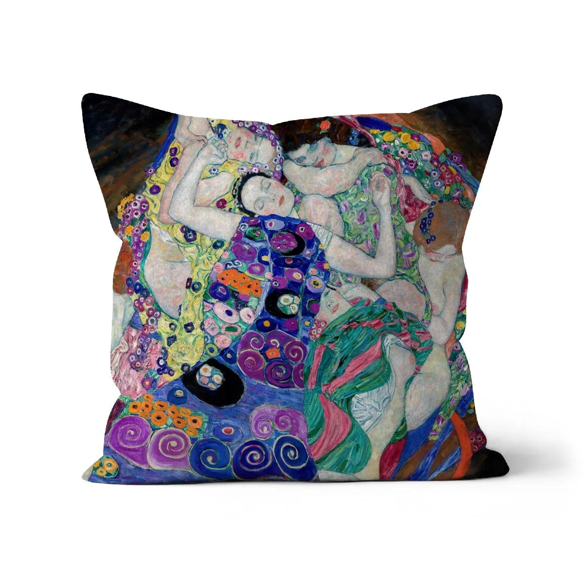 The Virgin - Gustav Klimt Cushion - Decorative Throw Pillow - Linen / 18’x18’ - Throw Pillows - Aesthetic Art