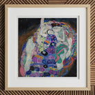 The Virgin - Gustav Klimt Symbolist Art Nouveau Print, 12x12’’ / 31x31cm / Natural Frame, Framed Reproduction Gustav Klimt’s Maiden Painting